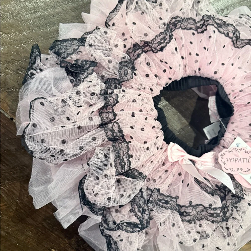 Popatu Pink and Black Polka Dot Tutu
